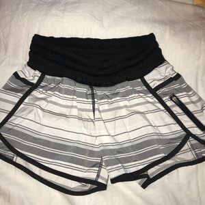 Black and White striped tracker shorts size 6